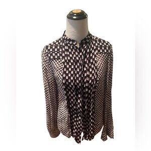 REISS Black & White Blouse — size 2